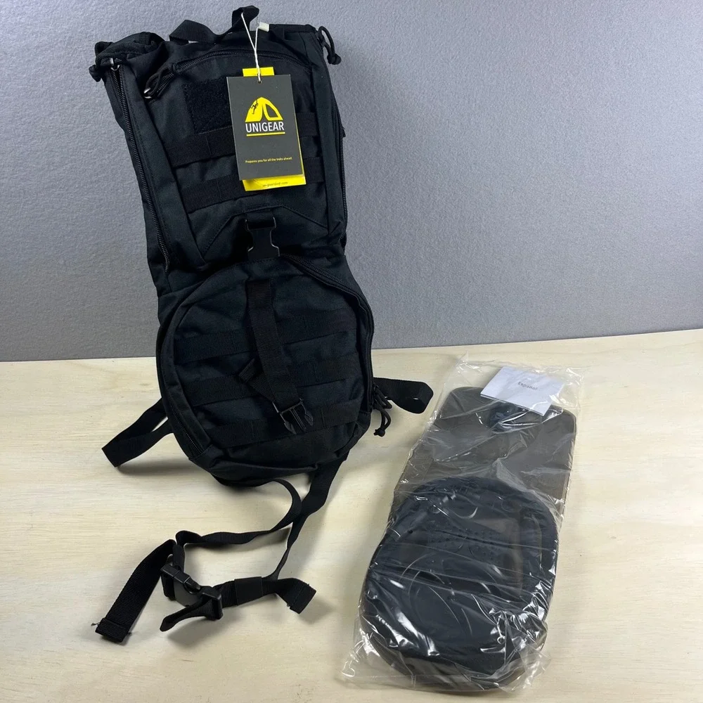 Unigear Tactical Hydration Pack Black 2L Water Bladder Hiking Backpack MOLLE